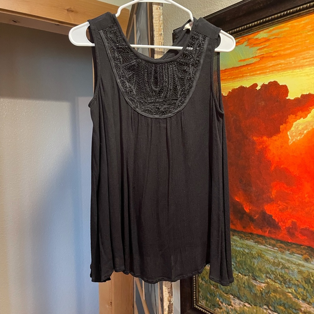 SUNDANCE black beaded top